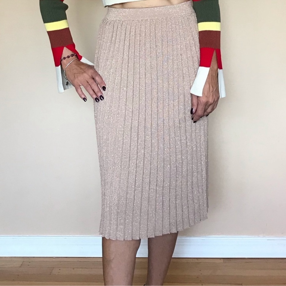 NWT FARM RIO ANTHROPOLOGIE PLEATED BLUSH KNIT SKIRT